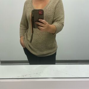 Long big hoop knitted sweater